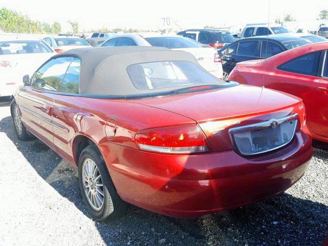 1C3EL55R34N124522 - 2004 CHRYSLER SEBRING LX RED photo 3