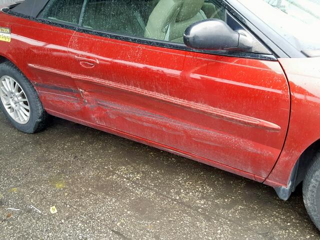 1C3EL55R34N124522 - 2004 CHRYSLER SEBRING LX RED photo 9