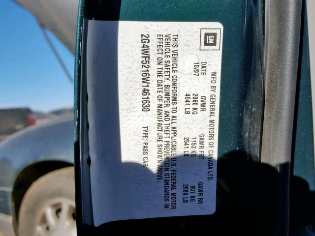 2G4WF5216W1461630 - 1998 BUICK REGAL GS GREEN photo 10