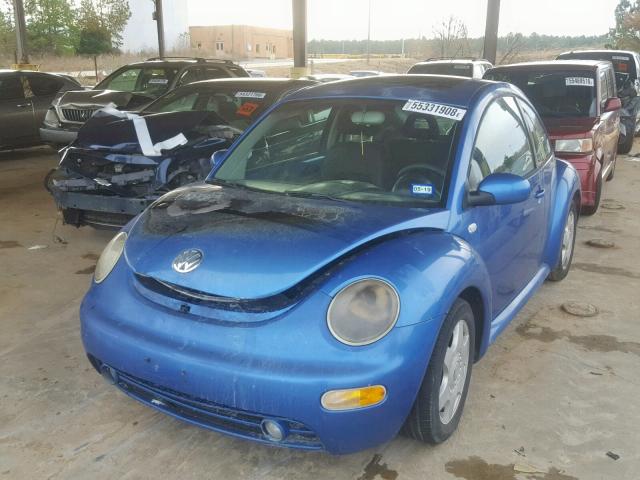 3VWCT21C91M415810 - 2001 VOLKSWAGEN NEW BEETLE BLUE photo 2