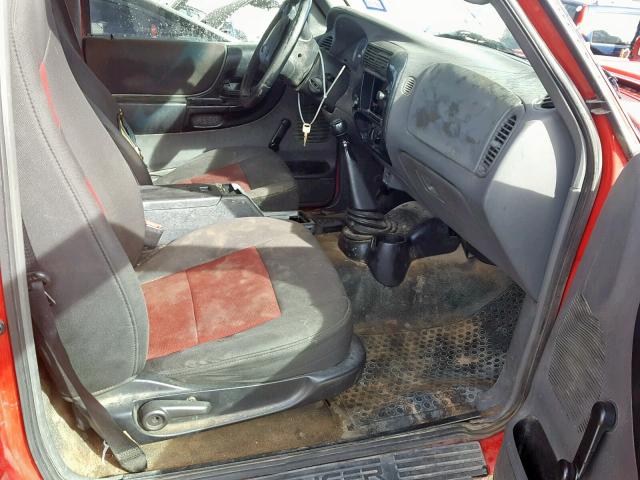 1FTYR10UX5PA86398 - 2005 FORD RANGER RED photo 5