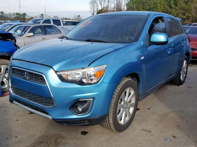 4A4AP4AU7DE017694 - 2013 MITSUBISHI OUTLANDER BLUE photo 2