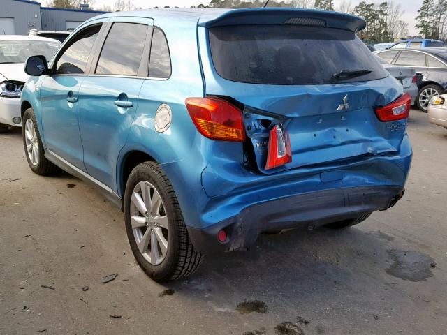 4A4AP4AU7DE017694 - 2013 MITSUBISHI OUTLANDER BLUE photo 3