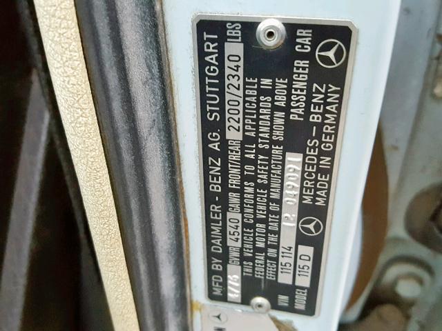 11511412049091 - 1976 MERCEDES-BENZ 300D BLUE photo 10