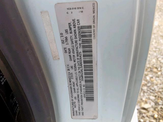 3VWRG3AL5AM004425 - 2010 VOLKSWAGEN NEW BEETLE Dəniz mavisi foto 10