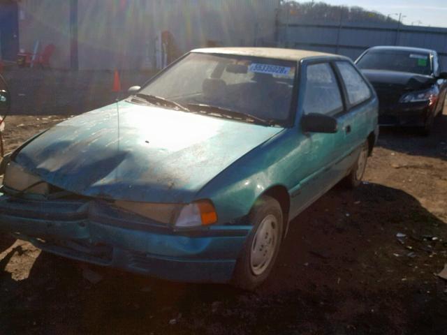 KMHVD12J6RU316364 - 1994 HYUNDAI EXCEL GREEN photo 2