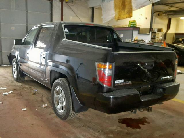 2HJYK16258H510424 - 2008 HONDA RIDGELINE BLACK photo 3