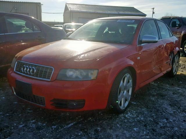 WAUPL68E24A115642 - 2004 AUDI S4 RED photo 2