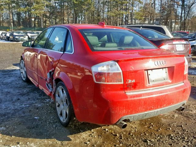 WAUPL68E24A115642 - 2004 AUDI S4 RED photo 3