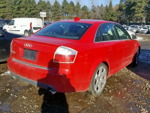 WAUPL68E24A115642 - 2004 AUDI S4 RED photo 4