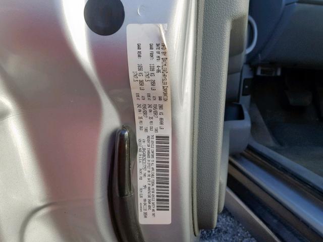 1J8HG48K26C317757 - 2006 JEEP COMMANDER SILVER photo 10