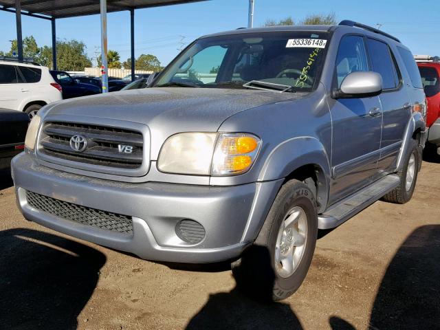 5TDZT34A51S001825 - 2001 TOYOTA SEQUOIA SR SILVER photo 2