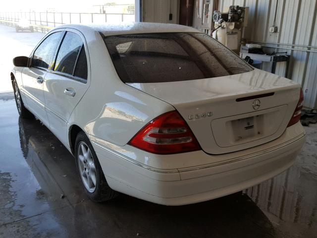 WDBRF61J84E015319 - 2004 MERCEDES-BENZ C 240 WHITE photo 3