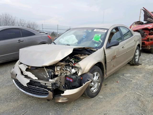 1C3EL46R62N139229 - 2002 CHRYSLER SEBRING LX GOLD photo 2