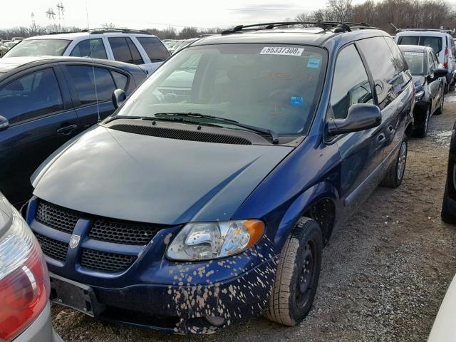 1D4GP25R56B565499 - 2006 DODGE CARAVAN SE BLUE photo 2