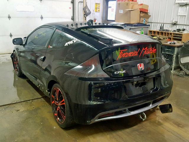 JHMZF1D49BS012002 - 2011 HONDA CR-Z BLACK photo 3