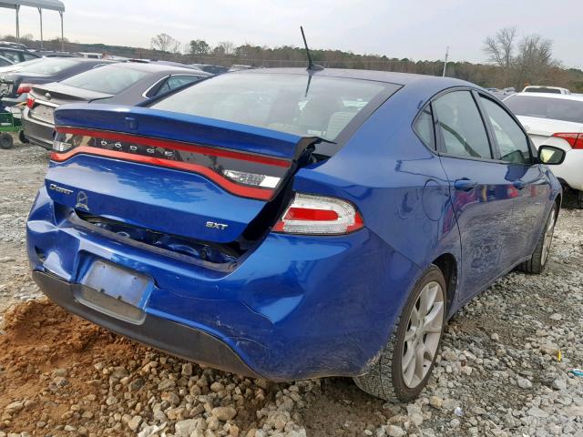 1C3CDFBA8DD127561 - 2013 DODGE DART SXT BLUE photo 4