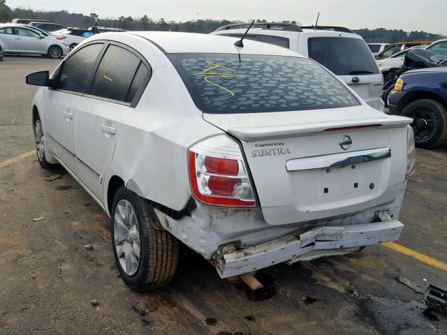 3N1AB6APXCL609264 - 2012 NISSAN SENTRA 2.0 WHITE photo 3