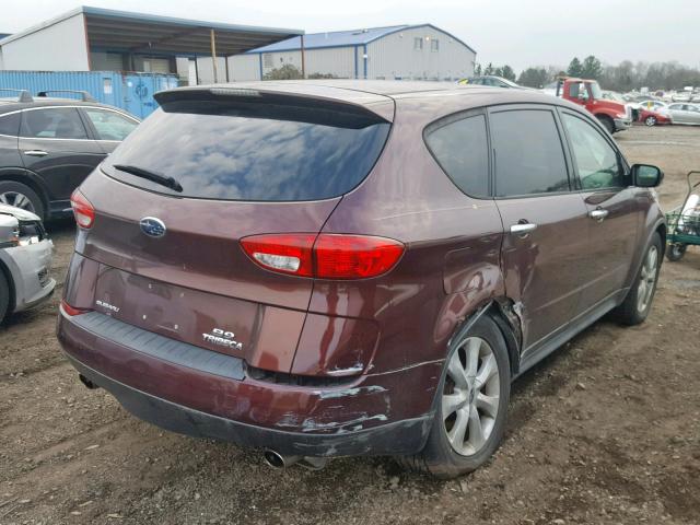 4S4WX85C864416057 - 2006 SUBARU B9 TRIBECA MAROON photo 4