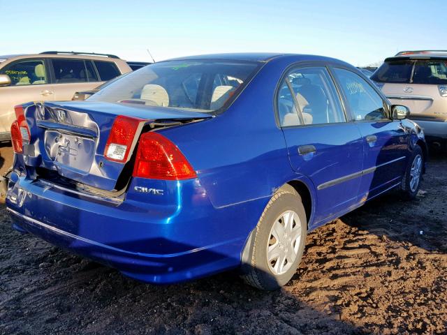 1HGES16394L017635 - 2004 HONDA CIVIC DX V BLUE photo 4