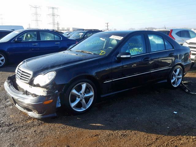 WDBRF52H86F734055 - 2006 MERCEDES-BENZ C230 BLACK photo 2