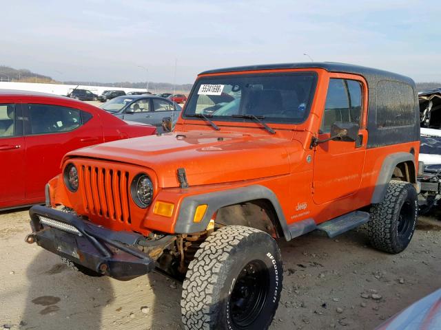 1J4FA44S35P347096 - 2005 JEEP WRANGLER / ORANGE photo 2