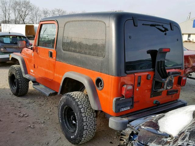 1J4FA44S35P347096 - 2005 JEEP WRANGLER / ORANGE photo 3