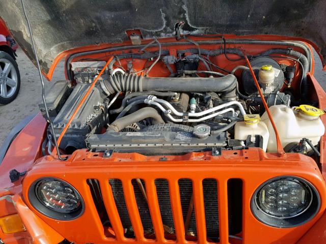 1J4FA44S35P347096 - 2005 JEEP WRANGLER / ORANGE photo 7