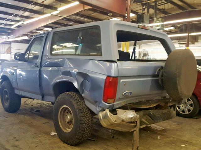 1FMEU15N1TLB27794 - 1996 FORD BRONCO U10 BLUE photo 3