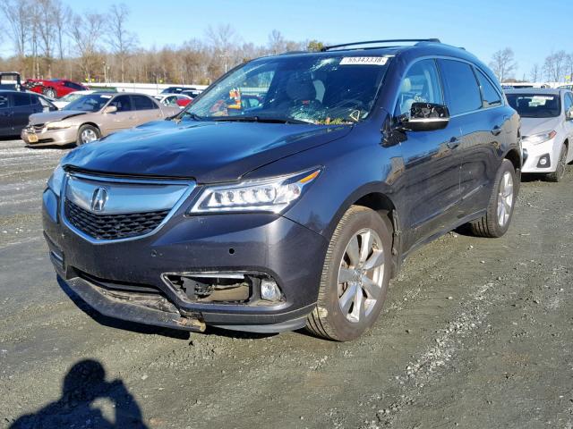 5FRYD4H8XEB040330 - 2014 ACURA MDX ADVANC GRAY photo 2