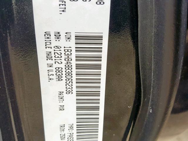 1B3HB48B38D652336 - 2008 DODGE CALIBER SX BLACK photo 10