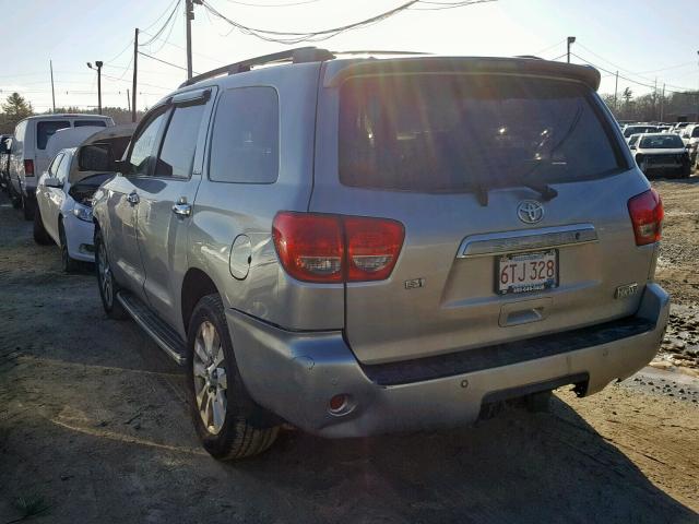 5TDBY67A38S023381 - 2008 TOYOTA SEQUOIA PL GRAY photo 3