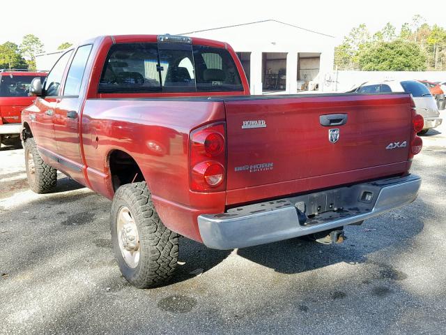 3D7KS28A87G835397 - 2007 DODGE RAM 2500 S RED photo 3