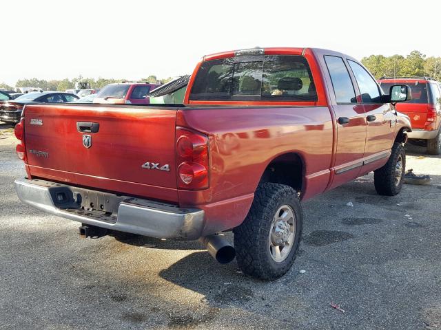 3D7KS28A87G835397 - 2007 DODGE RAM 2500 S RED photo 4