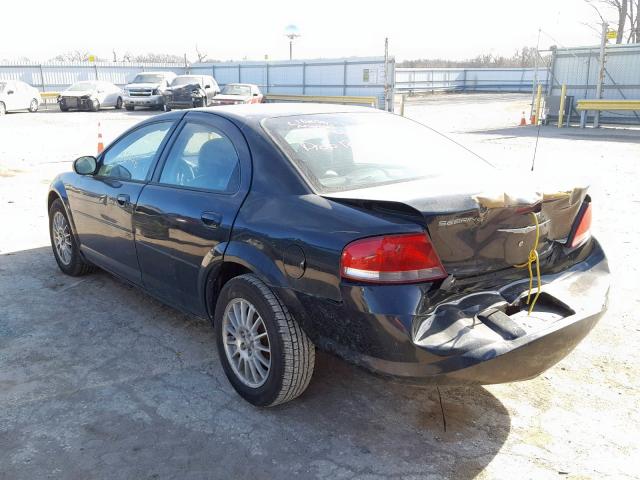 1C3EL46X54N403512 - 2004 CHRYSLER SEBRING LX BLACK photo 3