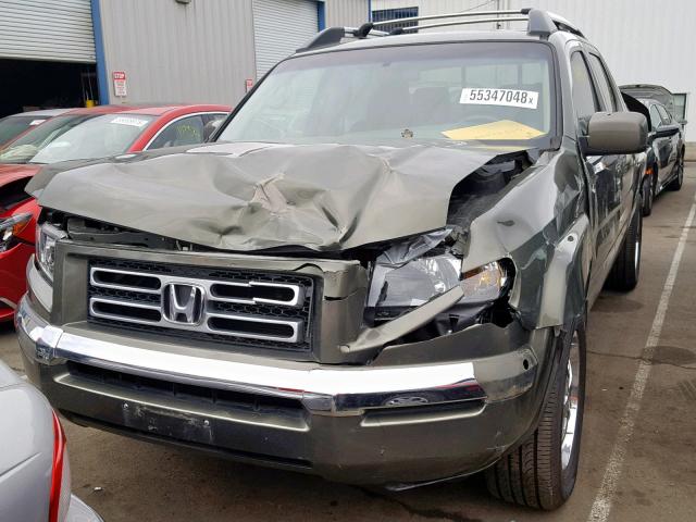 2HJYK16536H559824 - 2006 HONDA RIDGELINE GREEN photo 2