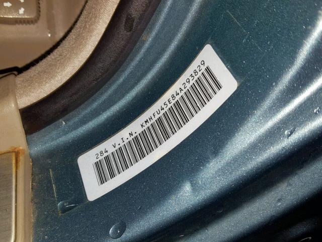 KMHFU45E84A293829 - 2004 HYUNDAI XG 350 BLUE photo 10