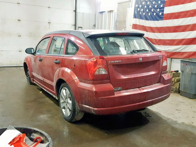 1B3HB48B97D411539 - 2007 DODGE CALIBER SX RED photo 3