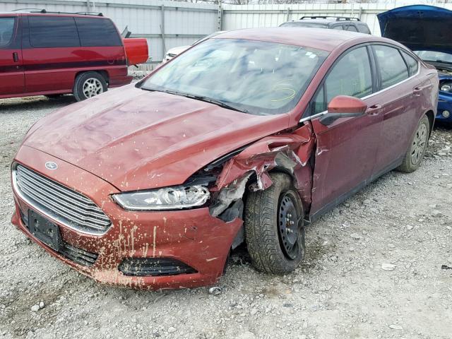 3FA6P0G70ER297390 - 2014 FORD FUSION S RED photo 2