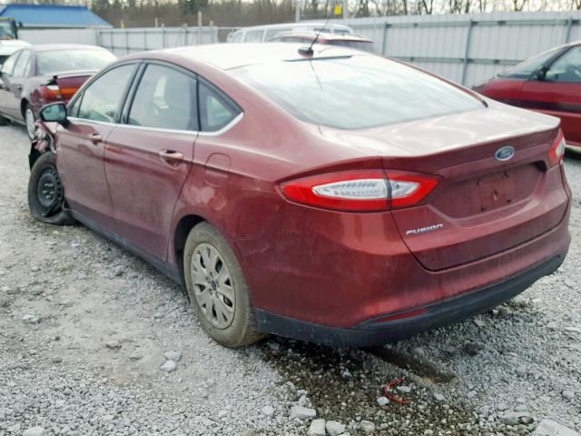 3FA6P0G70ER297390 - 2014 FORD FUSION S RED photo 3