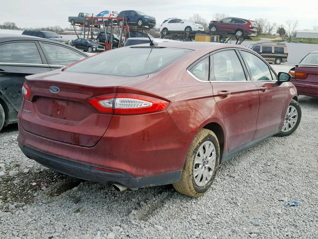 3FA6P0G70ER297390 - 2014 FORD FUSION S RED photo 4