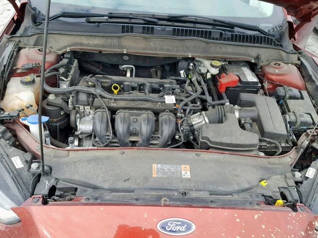 3FA6P0G70ER297390 - 2014 FORD FUSION S RED photo 7