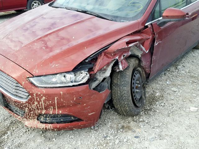 3FA6P0G70ER297390 - 2014 FORD FUSION S RED photo 9