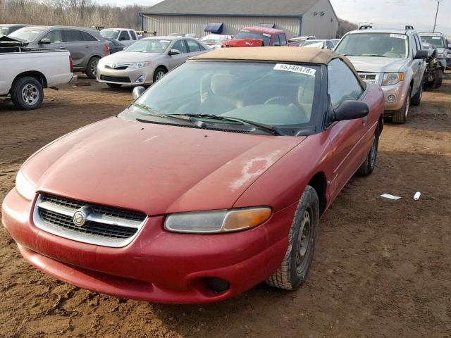 3C3EL45H7VT578467 - 1997 CHRYSLER SEBRING JX BURGUNDY photo 2