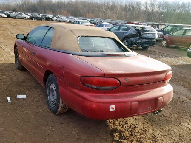 3C3EL45H7VT578467 - 1997 CHRYSLER SEBRING JX BURGUNDY photo 3