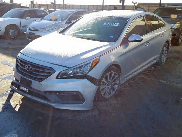 5NPE34AFXFH036782 - 2015 HYUNDAI SONATA SPO SILVER photo 2