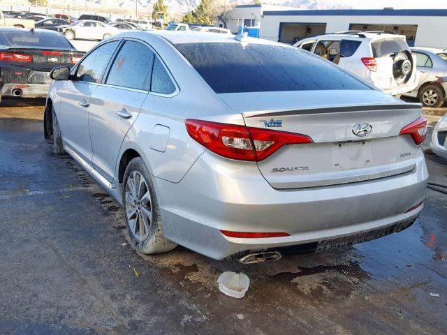 5NPE34AFXFH036782 - 2015 HYUNDAI SONATA SPO SILVER photo 3