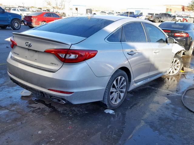 5NPE34AFXFH036782 - 2015 HYUNDAI SONATA SPO SILVER photo 4