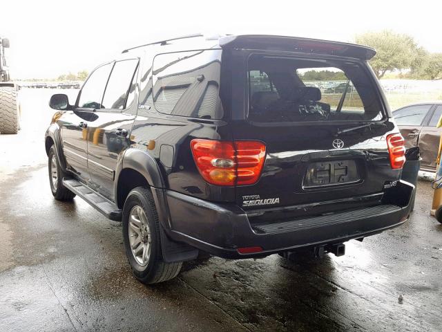 5TDZT38A13S138712 - 2003 TOYOTA SEQUOIA LI BLACK photo 3