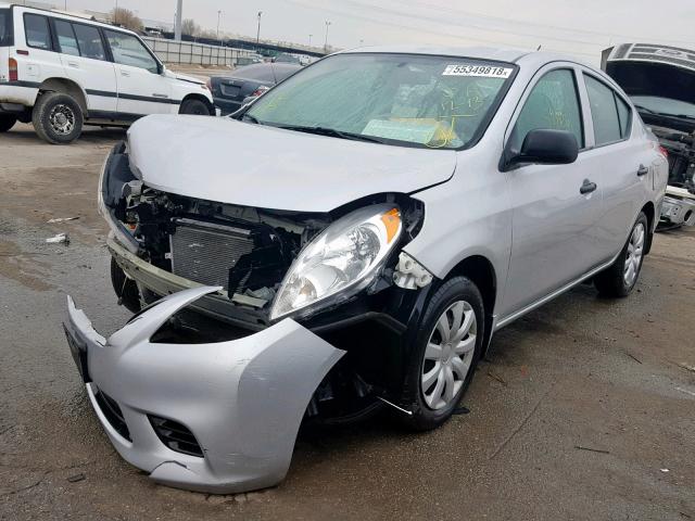 3N1CN7AP2DL882495 - 2013 NISSAN VERSA S SILVER photo 2